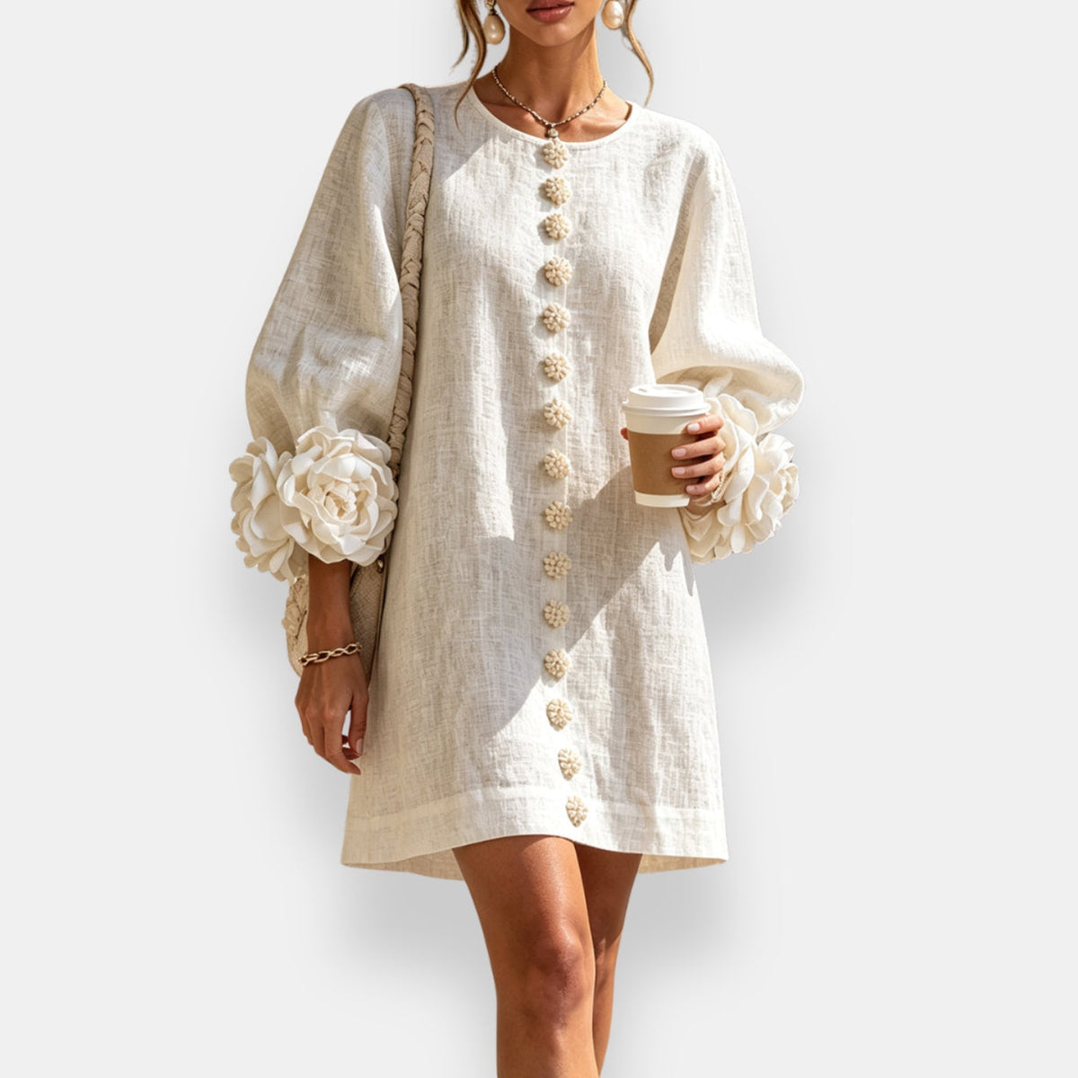 Marcelle | Vestido de flores en relieve