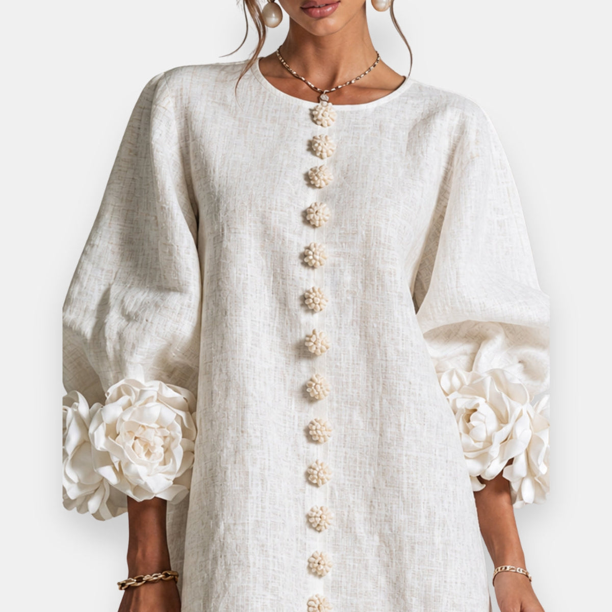 Marcelle | Vestido de flores en relieve